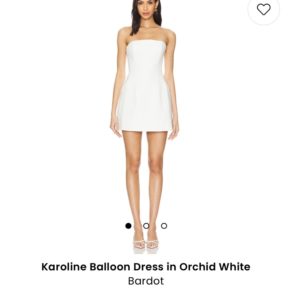 Karoline Balloon Dress in Orchid White- Bardot Bridal Dress- Revolve White Dress